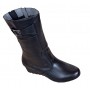 Cizme dama din piele naturala, cu fermoar, negru, Imblanite, Marimi 36 la 41 MVS30CZM